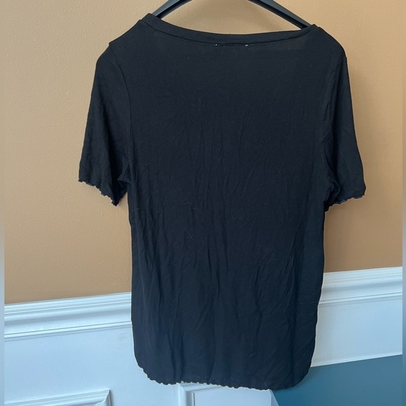 AG ADRIANO GOLDSCHMIED Women’s Black Ribbed Tee Size XL Capsule Wardrobe - Picture 4 of 5